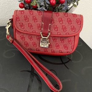 Dooney & Bourke Red Monogram Wristlet